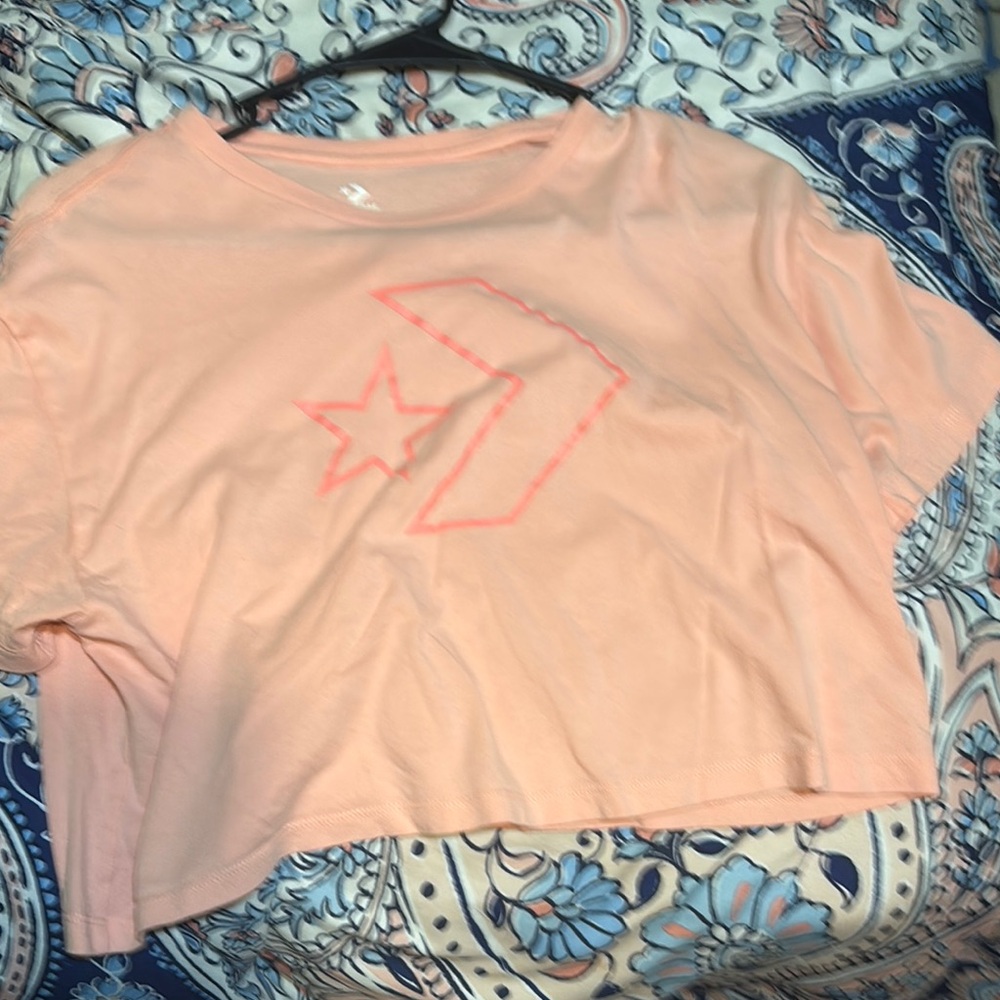 Converse Peach Crop Top